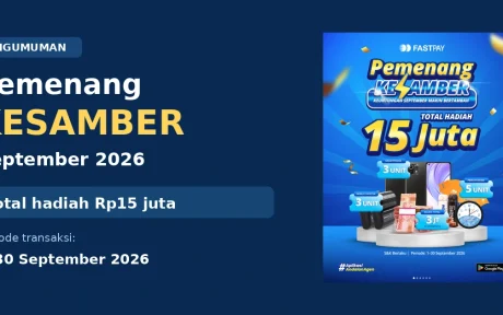 Pengumuman pemenang KESAMBER Fastpay September 2026 dengan total hadiah Rp15 juta